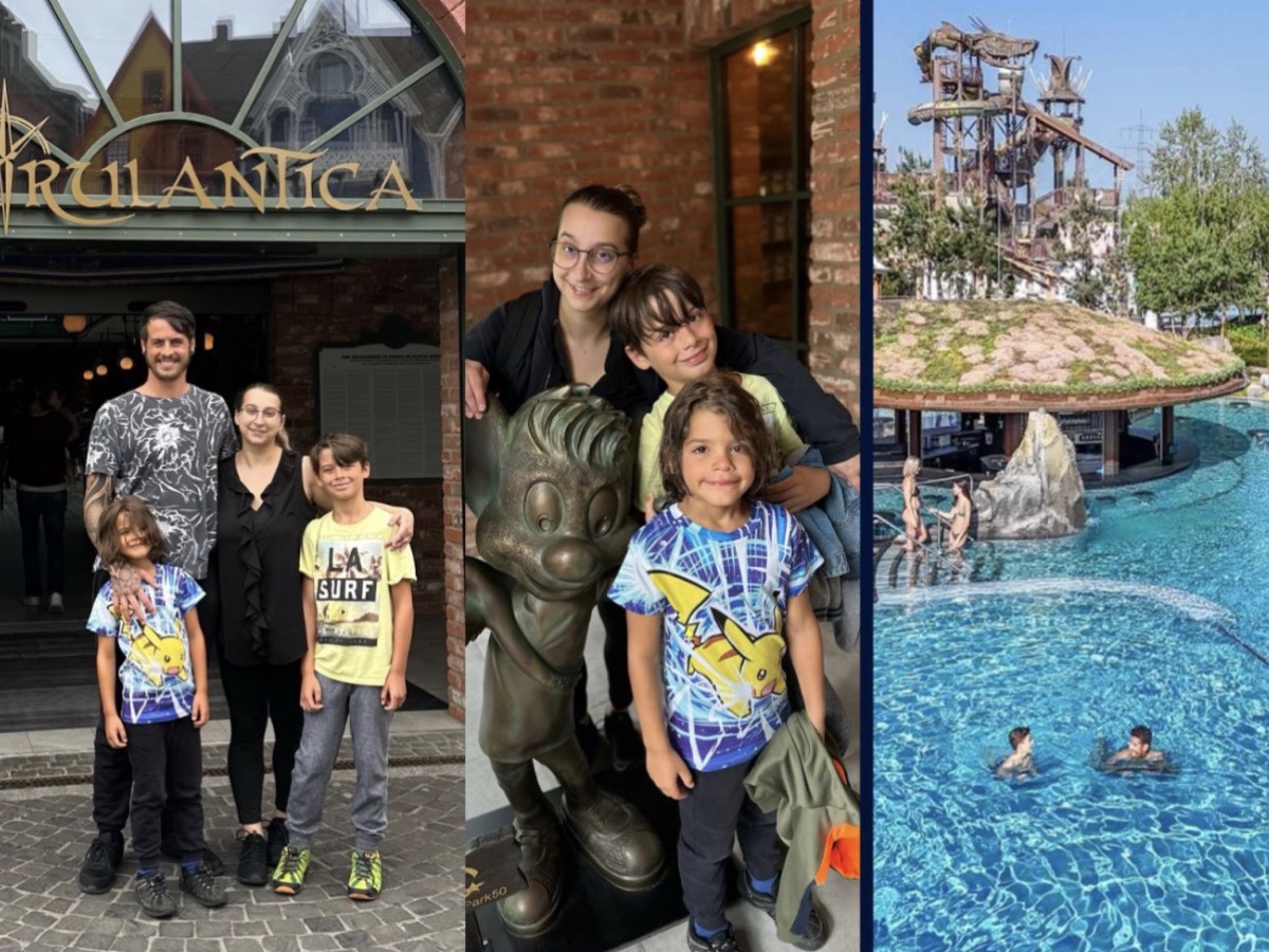 Familie Perri im Wasserpark Rulantica